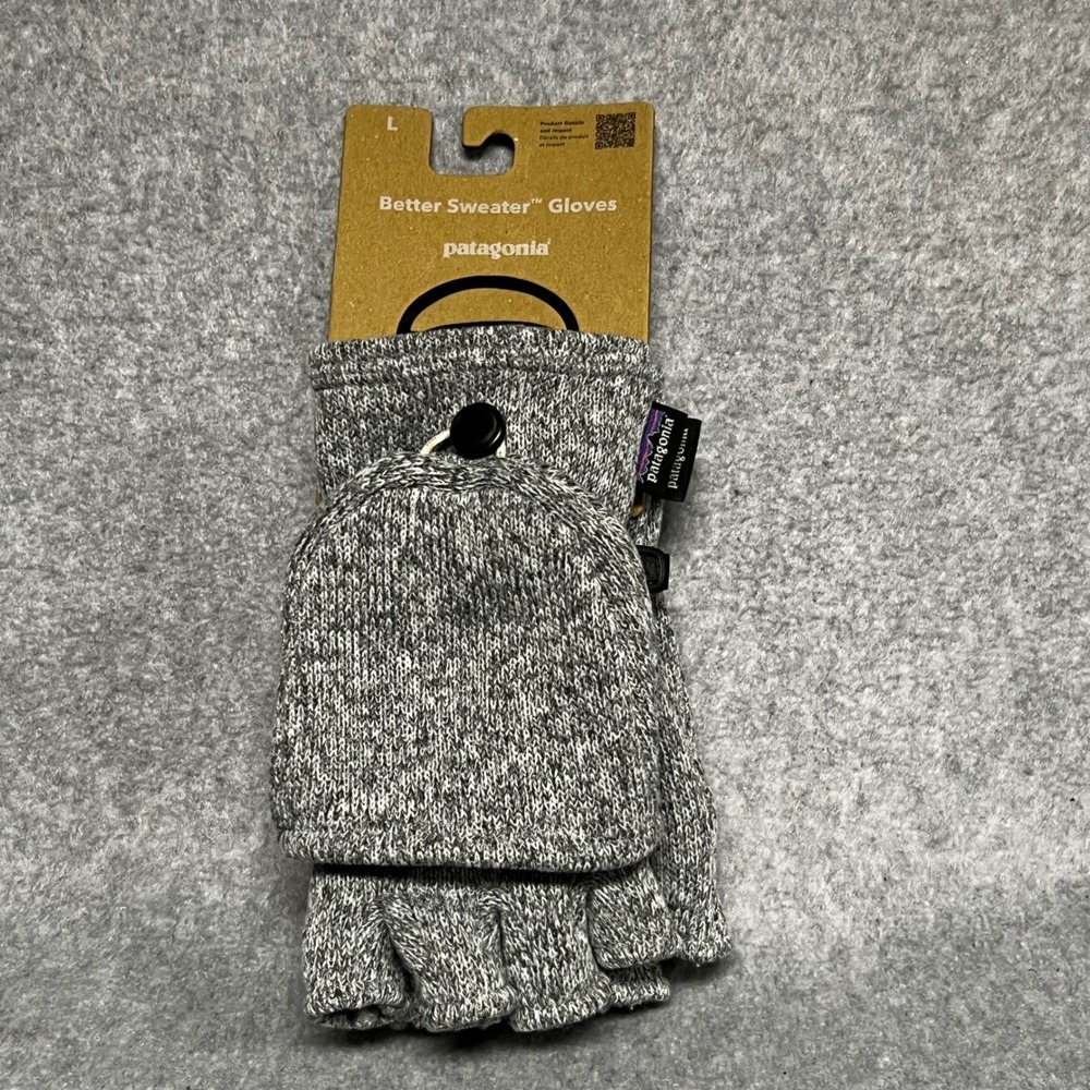 Patagonia Better Sweater Gloves Large Birch White New Convertible Mittens Winter